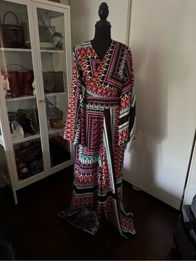 Printed Wide-Leg 2 piece set in Pink & Black/ multi